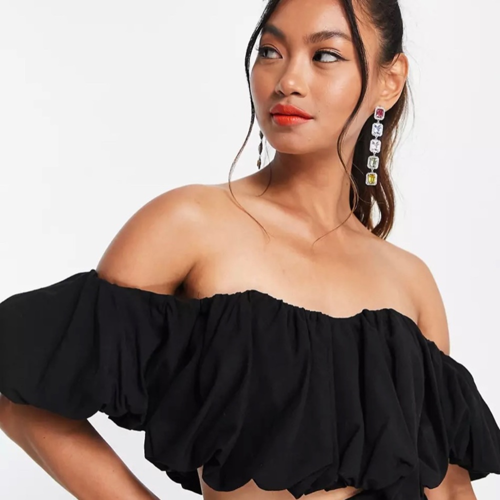Cropped off the shoulder top